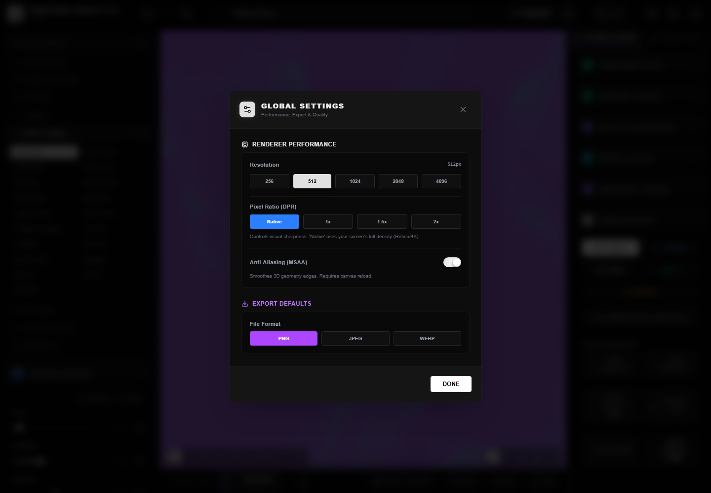 Global settings