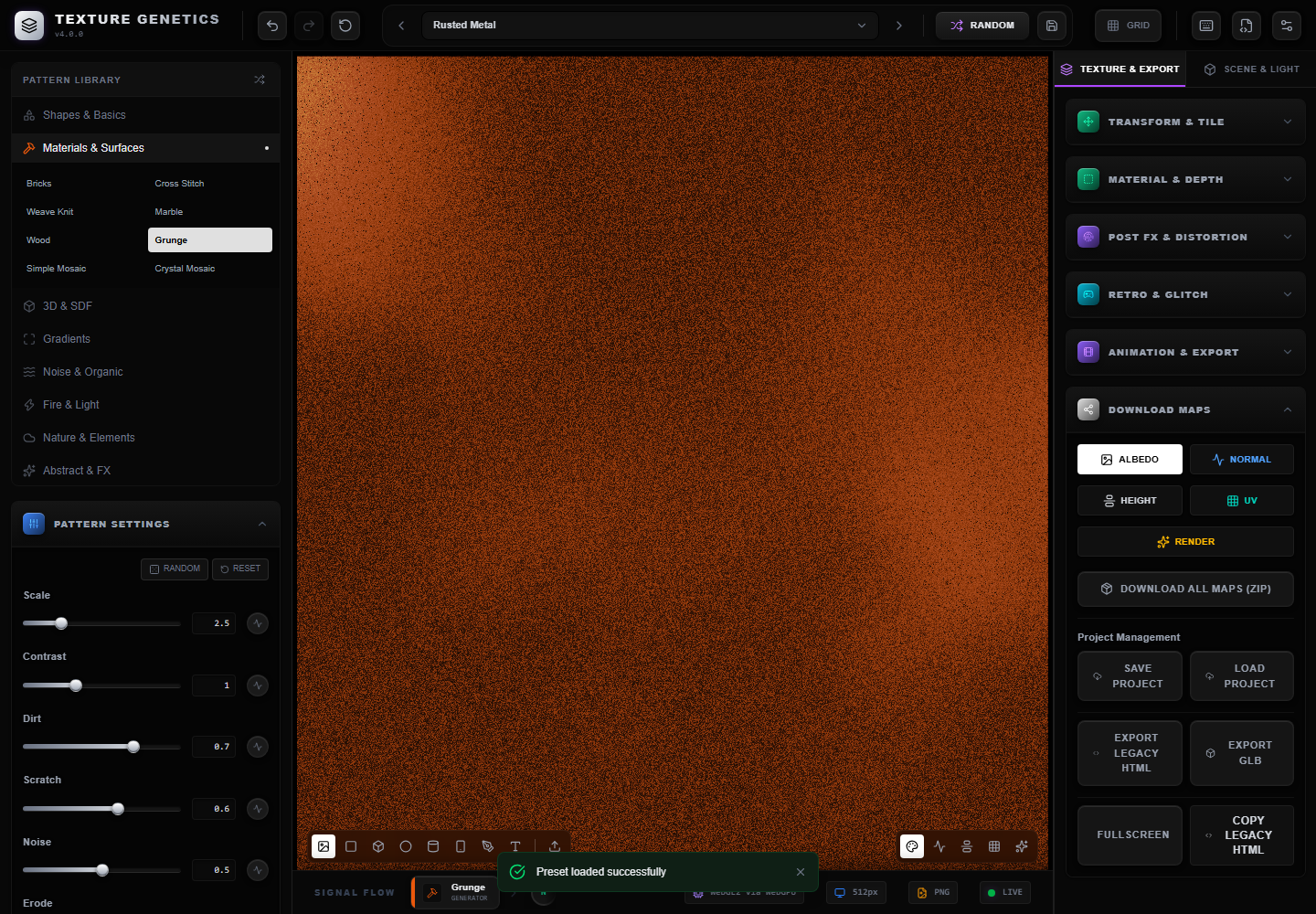 Rusted metal preset